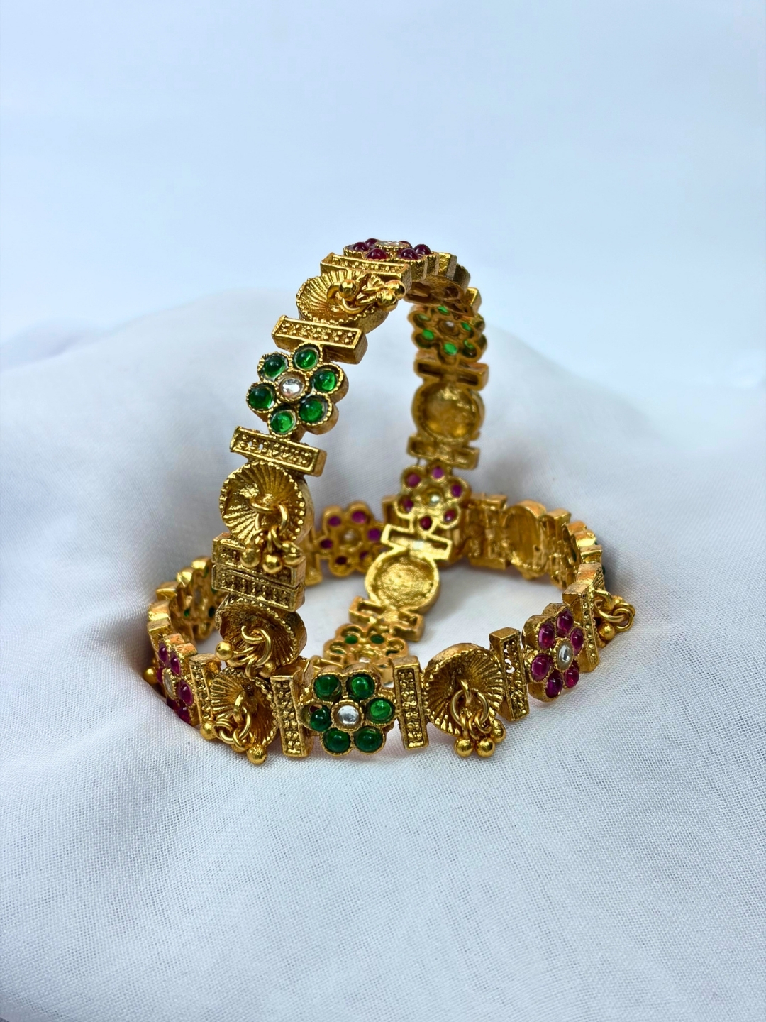 Mayura Antique Floral Stone Kada