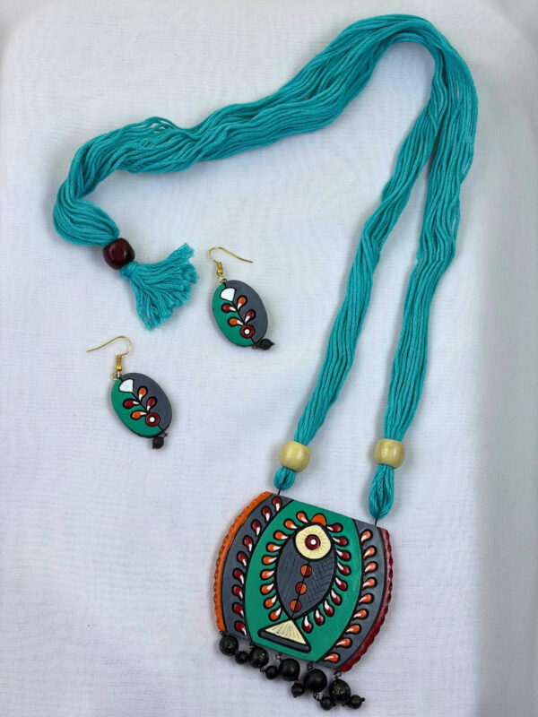 Meenakshi Terracotta Necklace Set | Handmade Clay Jewellery | Matee