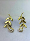 Sana Leaf Gold-Finish Earrings