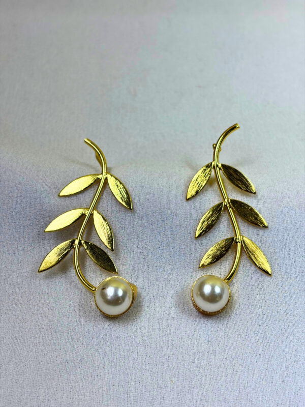Sana Leaf Gold-Finish Earrings