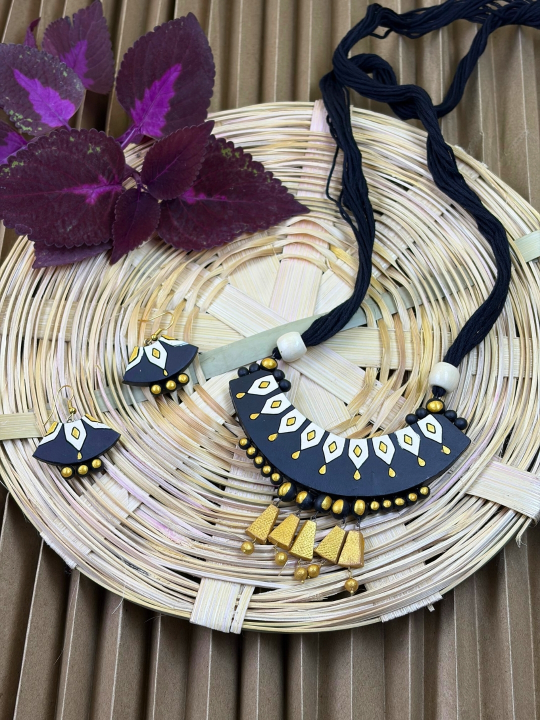 Bloom Symphony Terracotta Necklace Set | Handmade Clay Jewellery | Matee