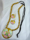 MayuraBloom Terracotta Peacock Necklace Set | Handmade Clay Jewellery | Matee