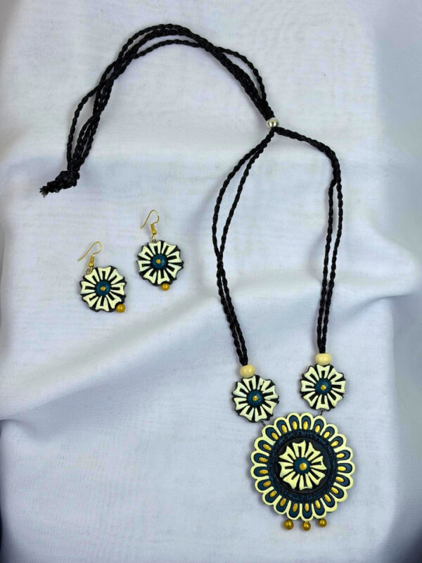 PushpaAura Terracotta Necklace Set | Handmade Floral Clay Jewellery | Matee
