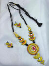 SuryaChhavi Terracotta Necklace Set | Handmade Sun Motif Clay Jewellery | Matee