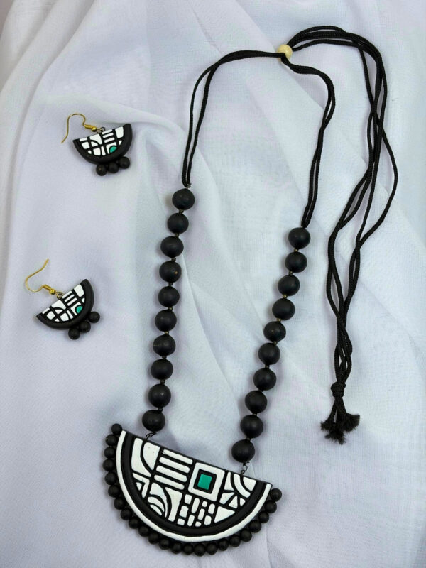 Chandra Aabha Terracotta Necklace Set | Handmade Clay Jewellery | Matee