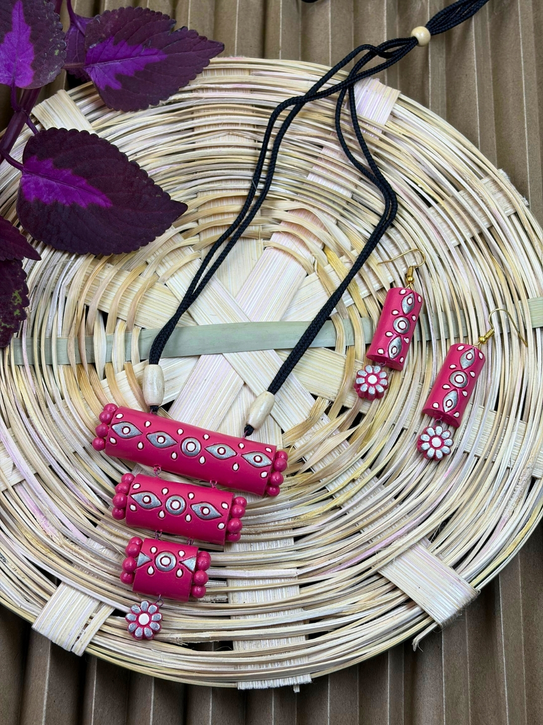 4 Nayan Terracotta Necklace Set | Handmade Clay Ethnic Jewellery | Matee