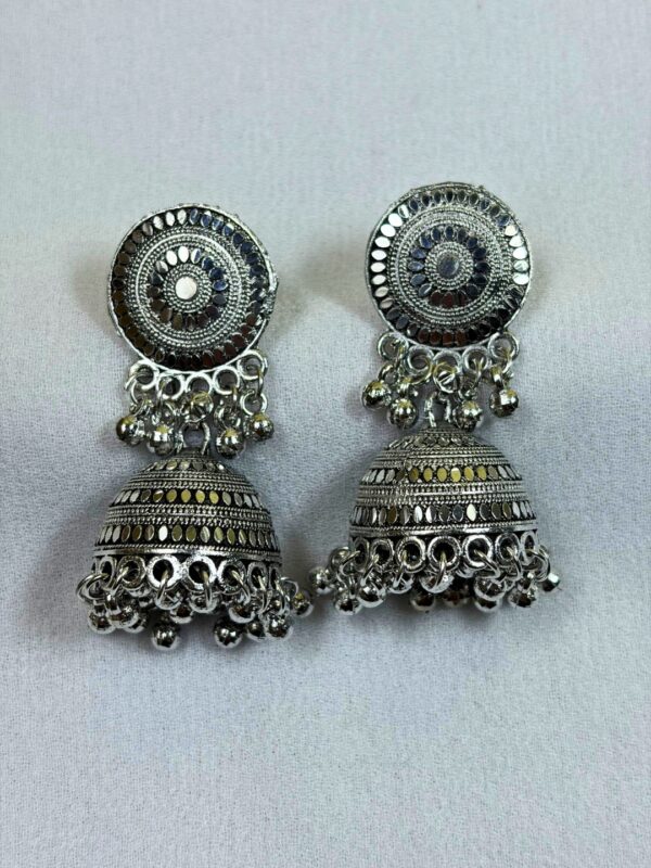 Veena Oxidised Jhumka Earrings