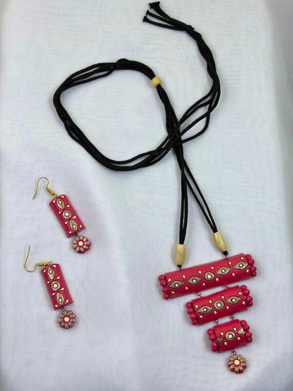 Nayan Terracotta Necklace Set | Handmade Clay Ethnic Jewellery | Matee