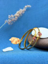 Kavika Micro Gold Floral Stone Adjustable Bracelets