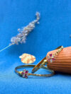 Kavika Micro Gold Floral Stone Adjustable Bracelets