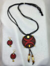 Moh Terracotta Necklace Set | Handmade Geometric Clay Jewellery | Matee