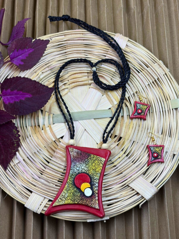 Tarang Terracotta Necklace Set | Handmade Clay Statement Jewellery | Matee