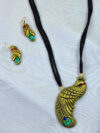 Mayurika Rajsi Terracotta Necklace Set | Handmade Peacock Design Clay Jewellery | Matee