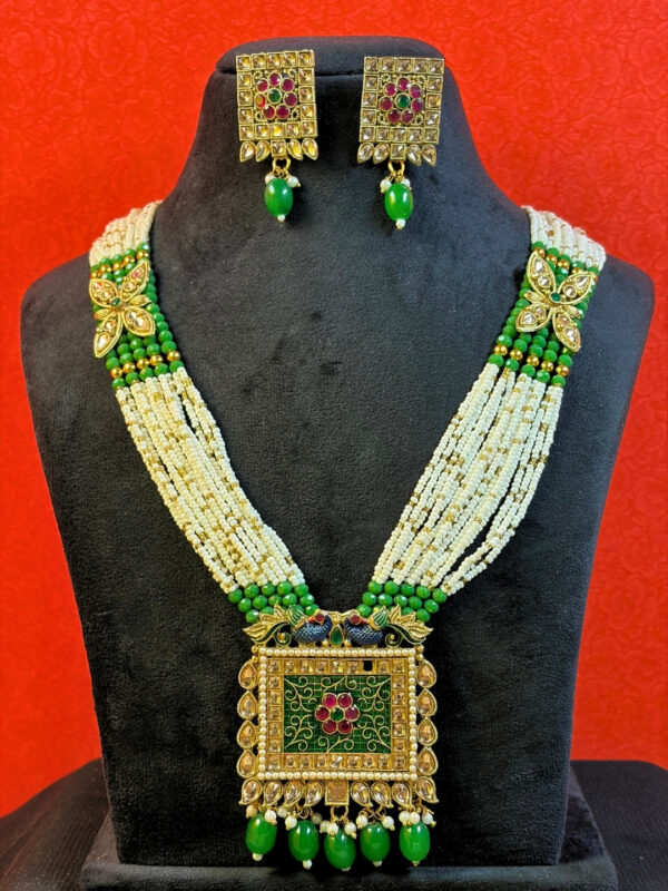 Akshara Pearl Long Necklace Set