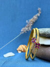Rivika Micro Gold Ruby Floral Bracelets