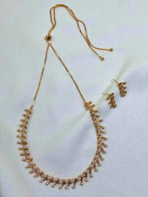 Jodha Gold Crystal Necklace Set