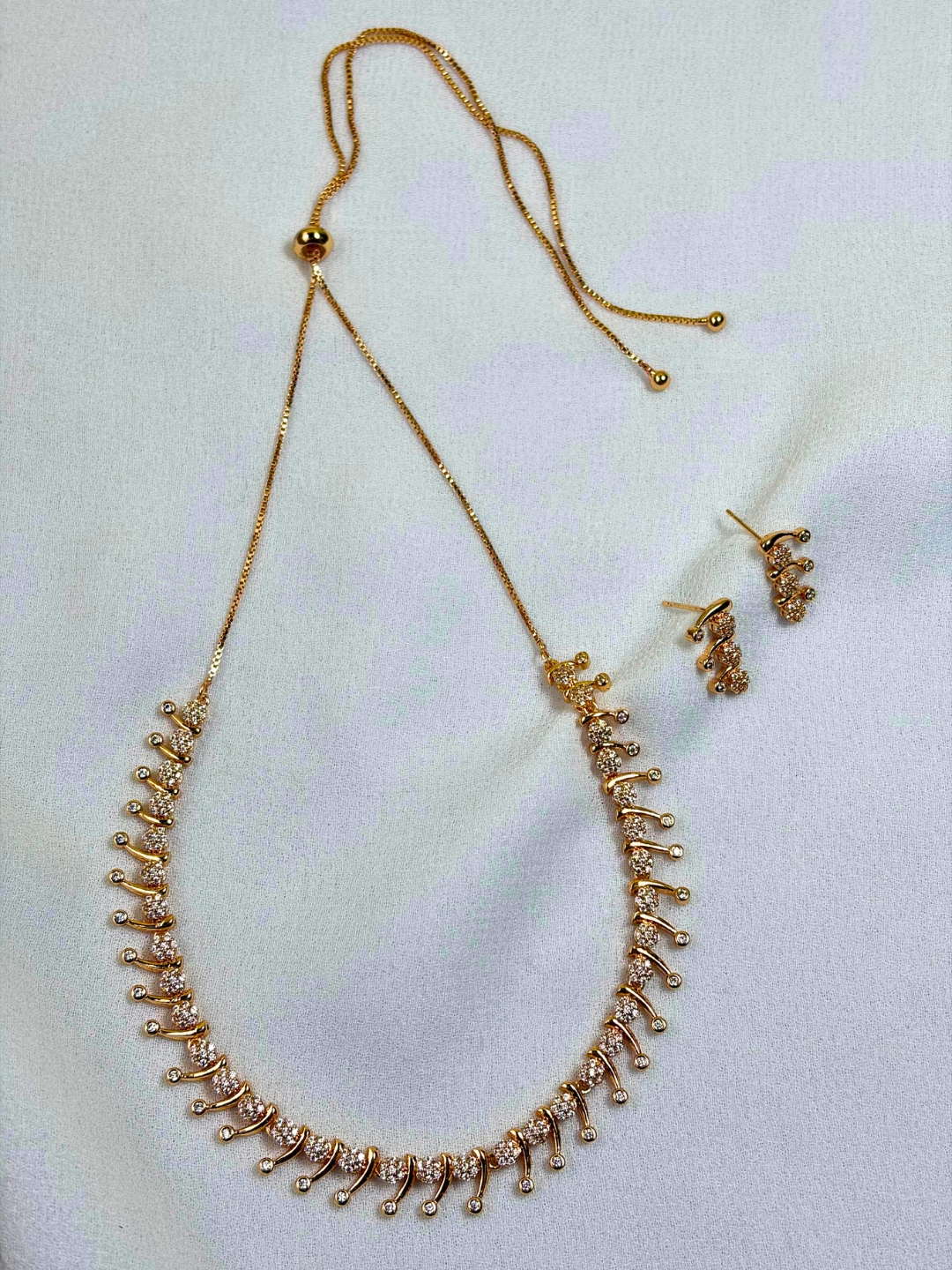 Jodha Gold Crystal Necklace Set