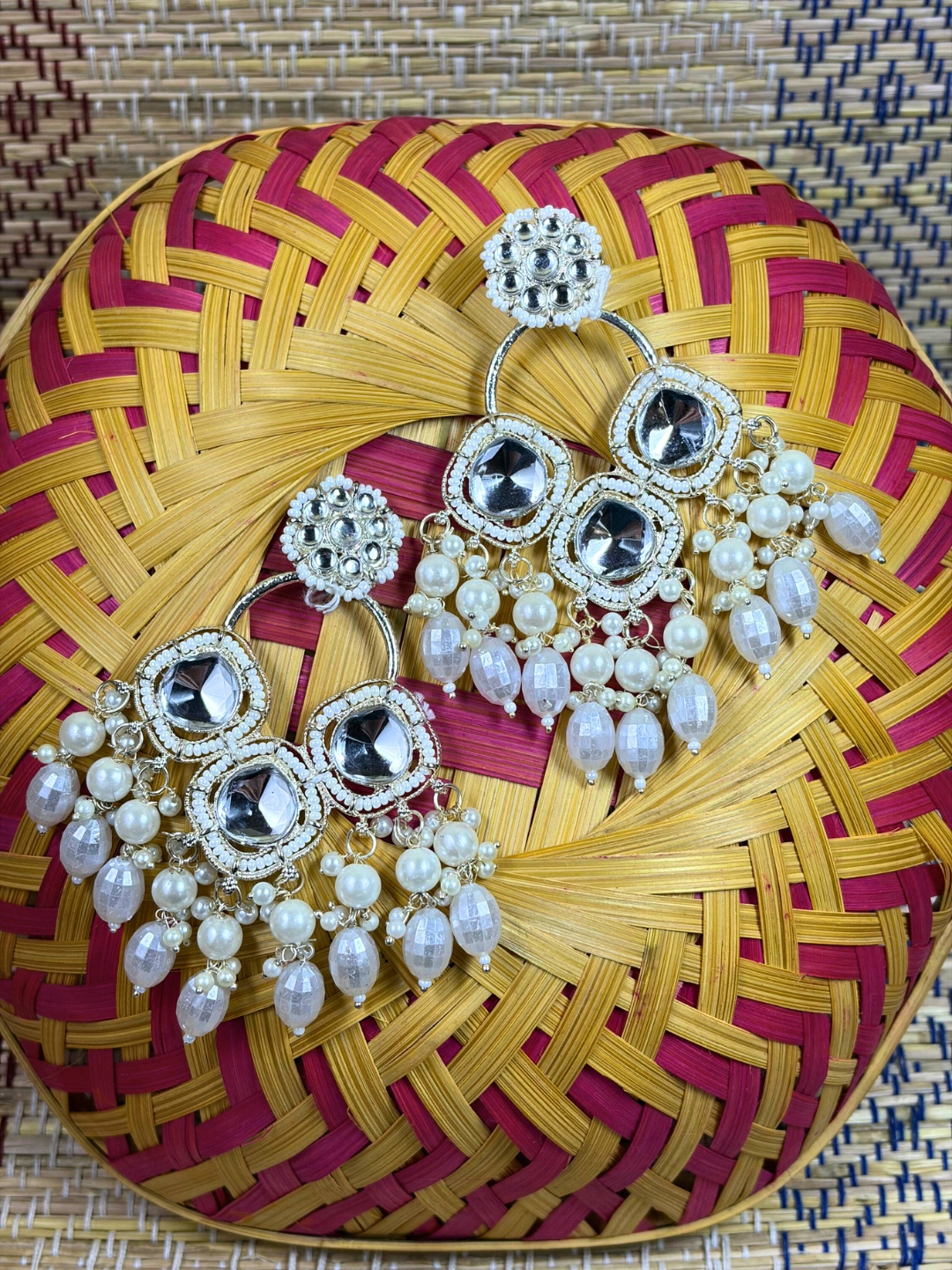 Godavari Pearl Drop Chandbali Earrings