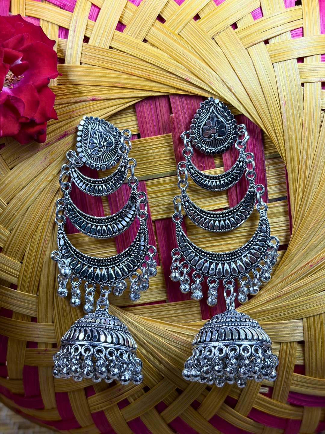 Jaltarang Oxidised Jhumka Earrings