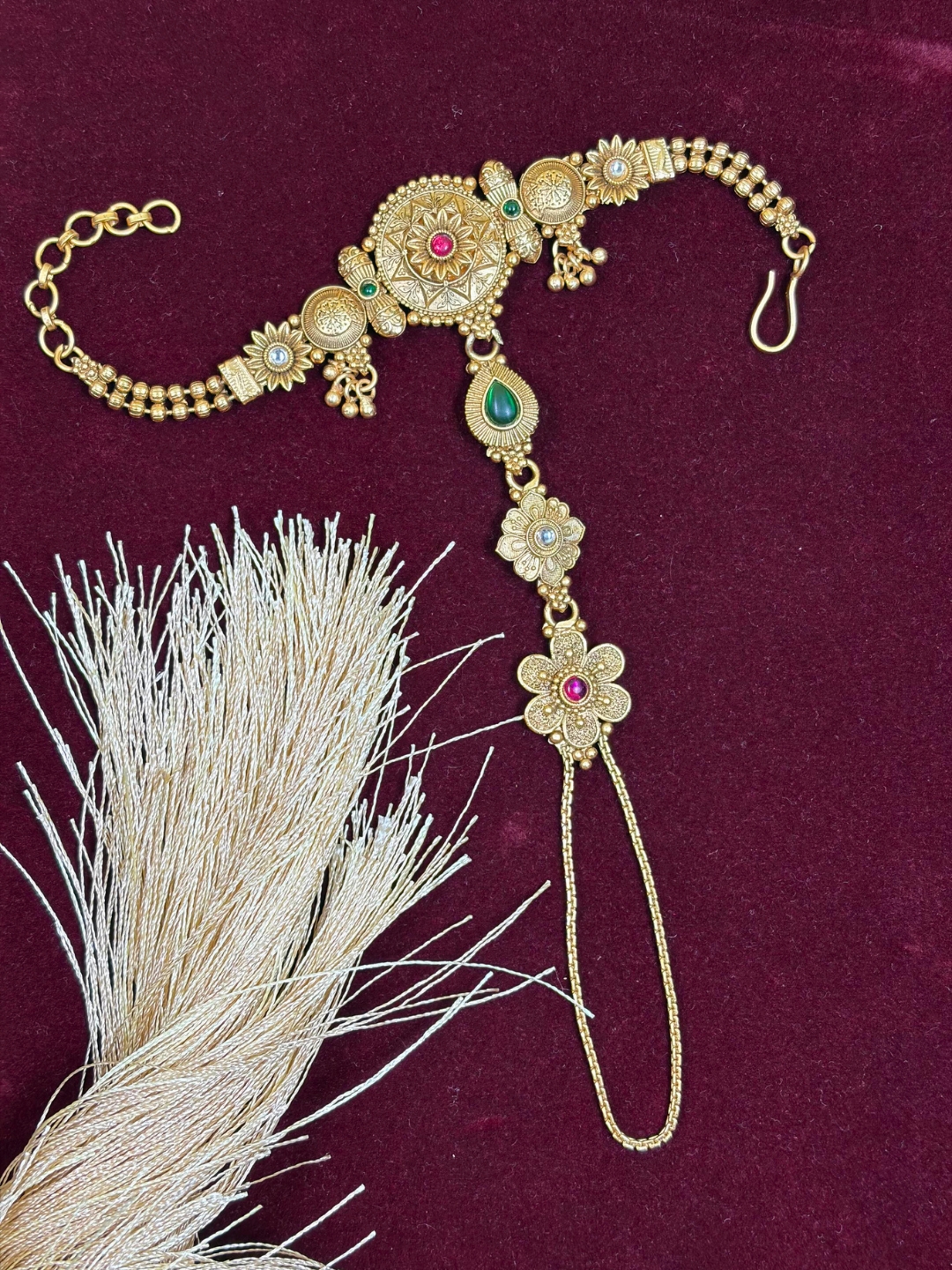 Pankhudi Royal Antique Hath Phool Bracelet