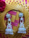 Narmada Pearl Drop Chandbali Jhumka Earrings