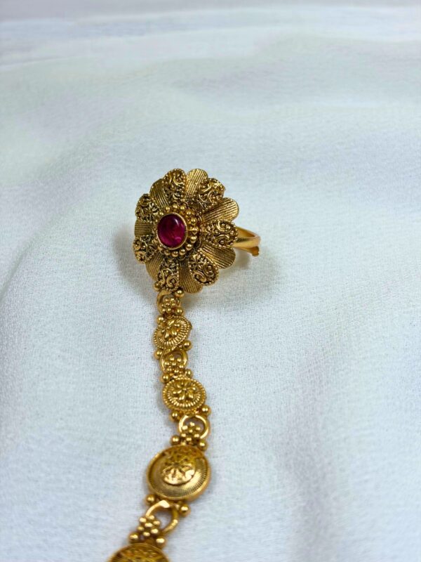 Prakriti Antique Floral Hath Phool Bracelet
