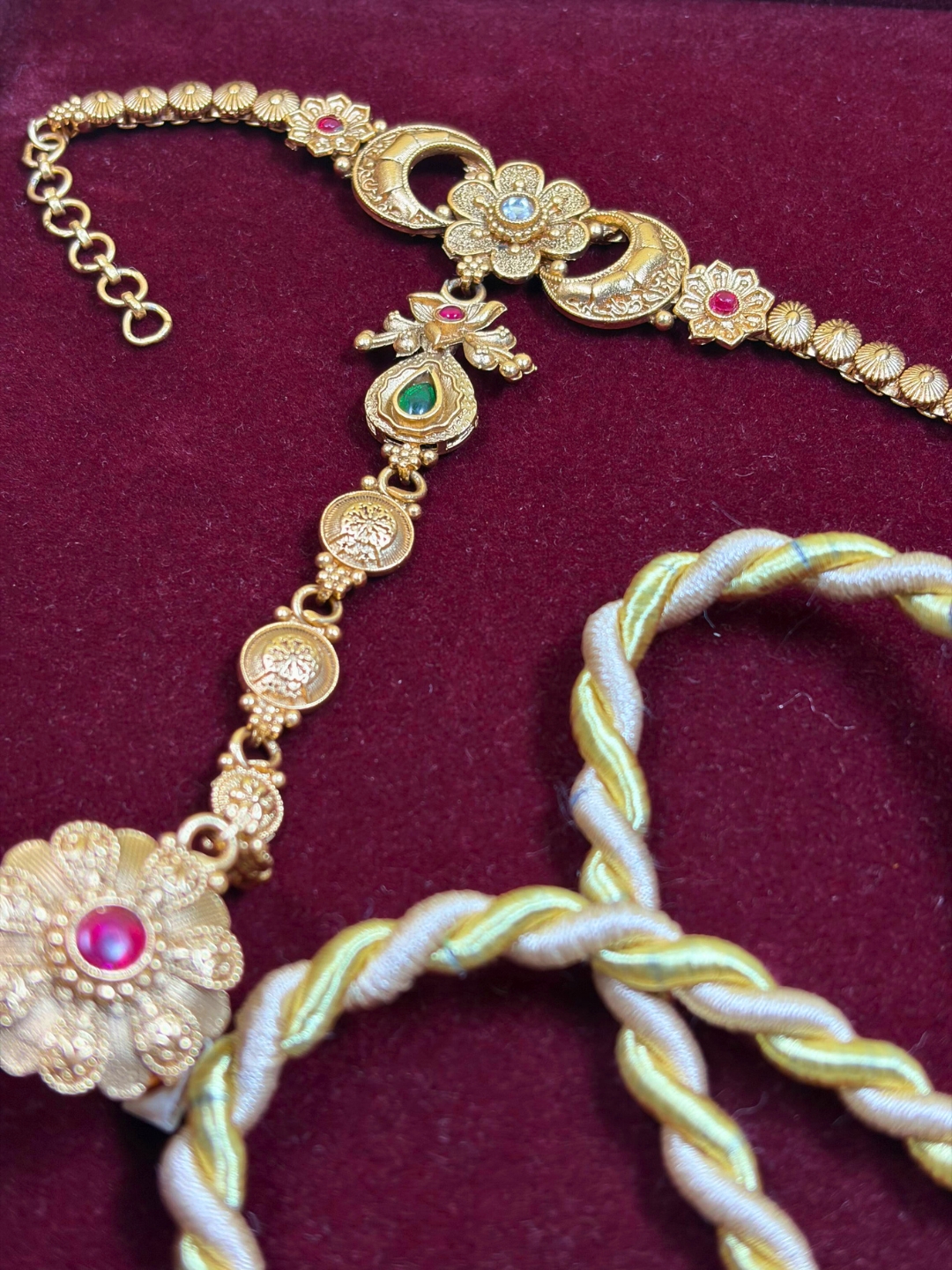 Prakriti Antique Floral Hath Phool Bracelet