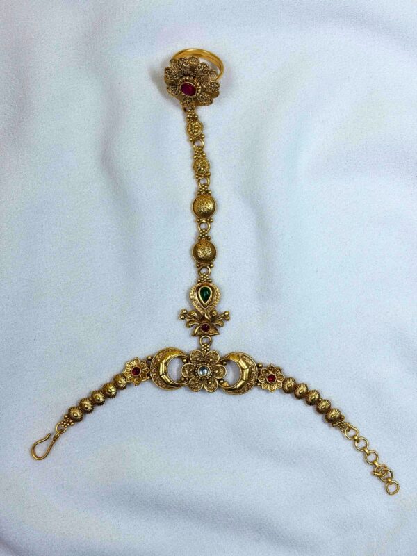 Prakriti Antique Floral Hath Phool Bracelet