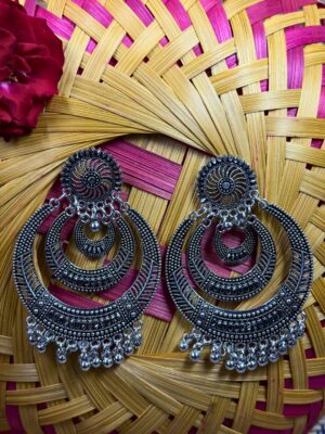 Surbahar Oxidised Jhumka Earrings