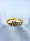 Mayurika Micro Gold Floral Stone Adjustable Bracelet