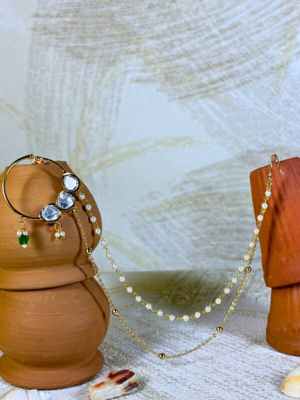 Murali Pearl Chain Nose Ring | Nath