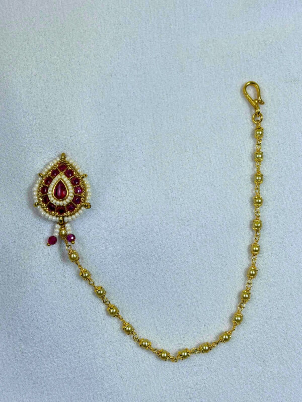 Sangam Pearl Chain Nose Ring | Nath