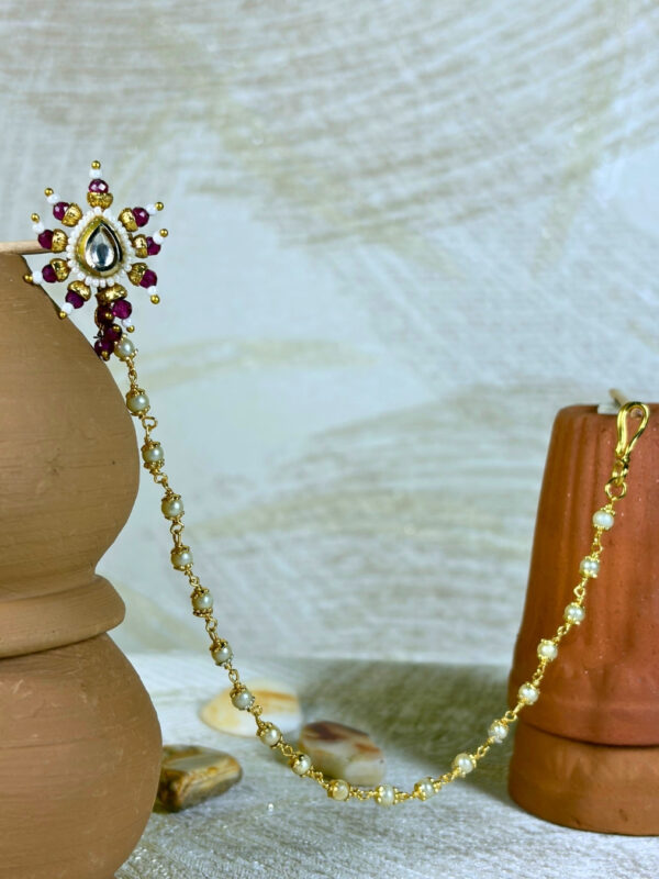 Anurag Pearl Chain Nose Ring | Nath