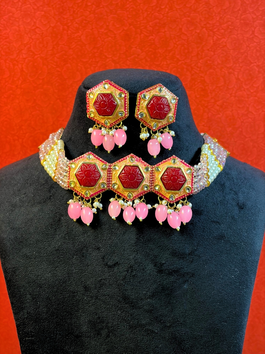 Sneha Pearl Choker Necklace Set