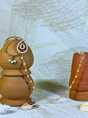 Geet Pearl Chain Nose Ring | Nath