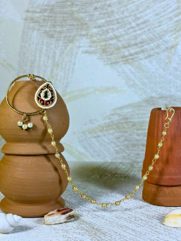 Geet Pearl Chain Nose Ring | Nath