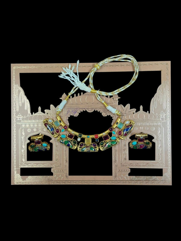 Rakul Stone Art Choker Necklace Set