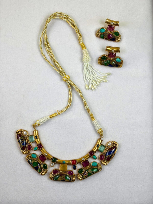 Rakul Stone Art Choker Necklace Set