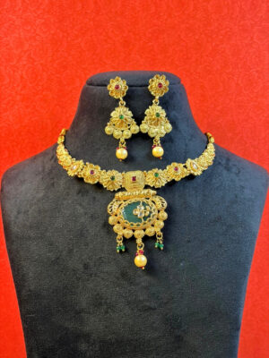 Asin Gold Plated Choker Necklace Set