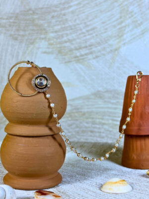 Madhuwanti Pearl Chain Nose Ring | Nath