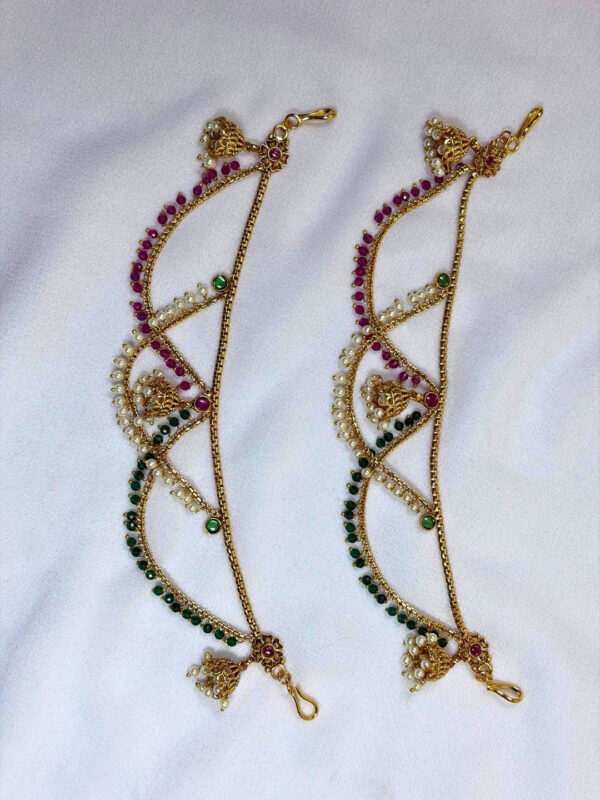 Takshila Jhumka Ear Chain Set