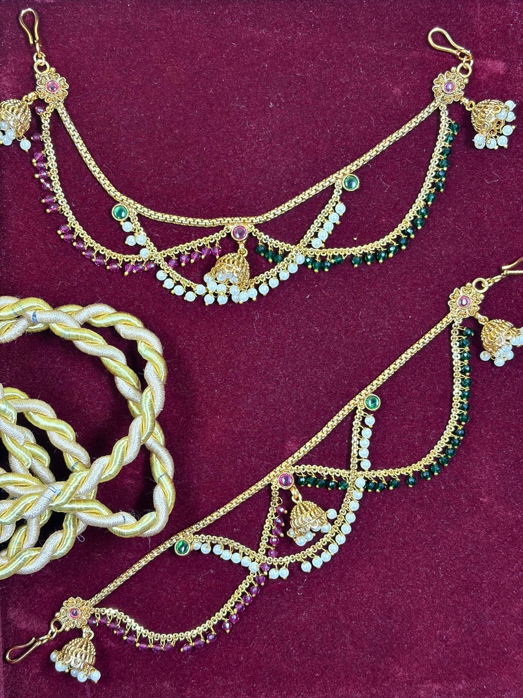 Takshila Jhumka Ear Chain Set