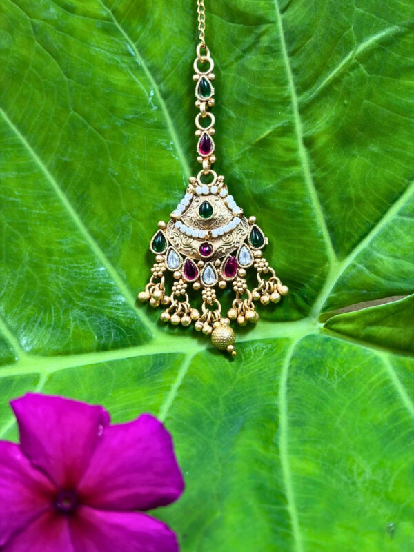 Jaismine Gold Plated Traditional Maang Tikka