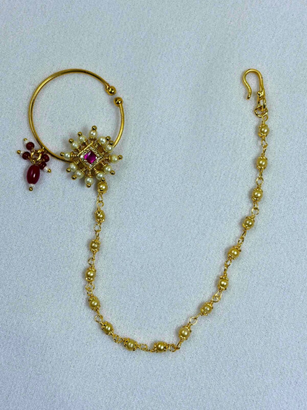 SwaRachit Pearl Chain Nose Ring | Nath