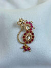 Sargam Ruby Beads Nose Ring | Nath