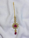 Rose Kundan Stone Traditional Maang Tikka