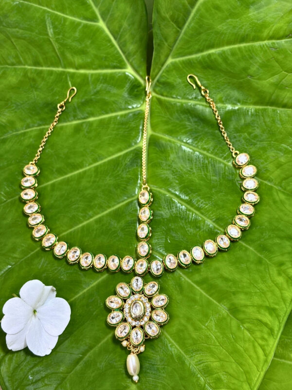 Dreamflower Kundan Stone Traditional Maang Tikka | Damini
