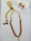 Samantha Ruby Pearl Choker Necklace Set