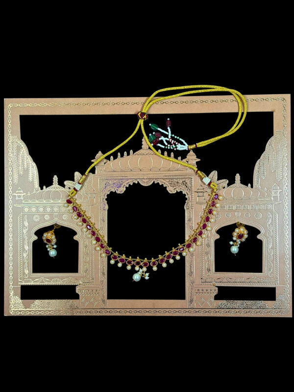 Samantha Ruby Pearl Choker Necklace Set