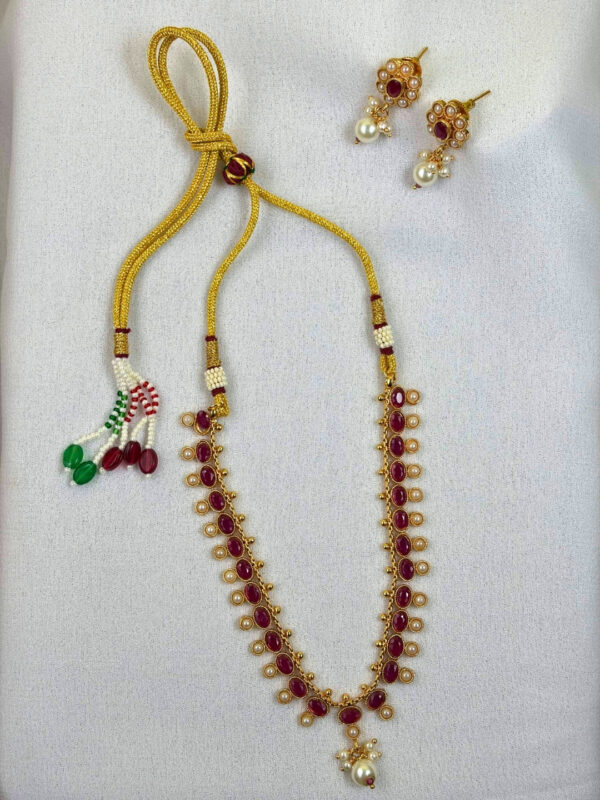Samantha Ruby Pearl Choker Necklace Set